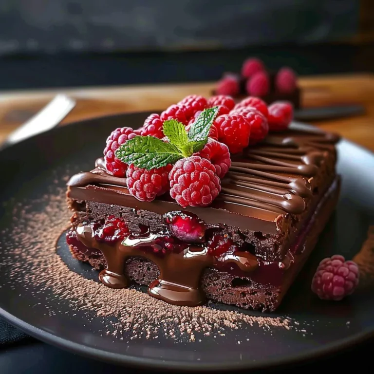Gâteau au chocolat et aux framboises