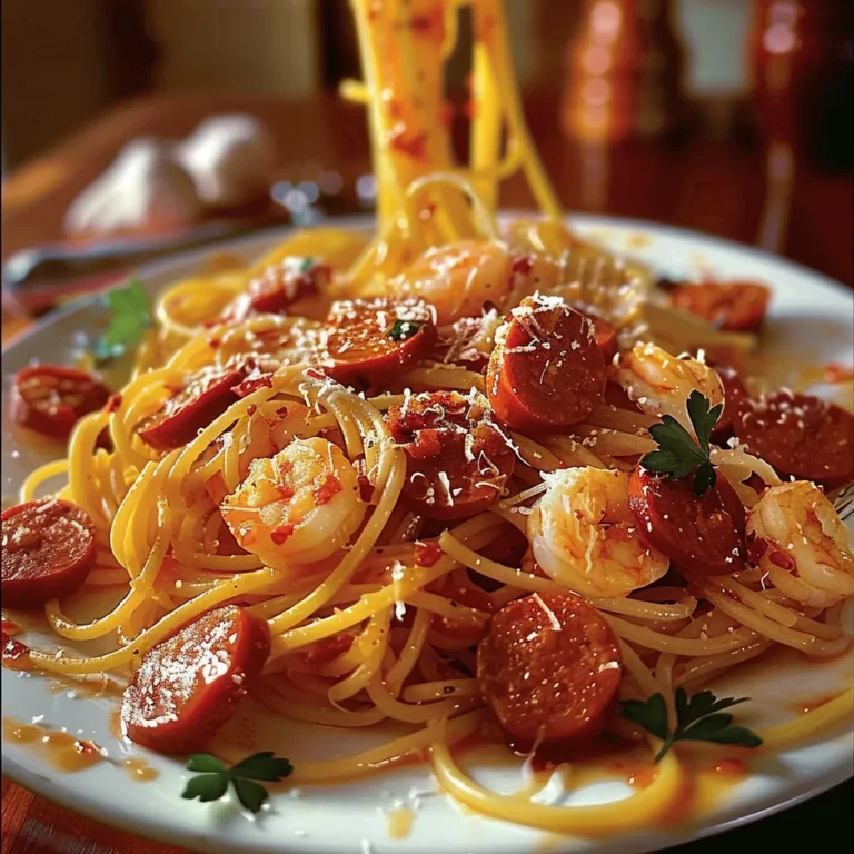 Spaghetti Savoureux à la Crème de Poivron, Chorizo Délicieux
