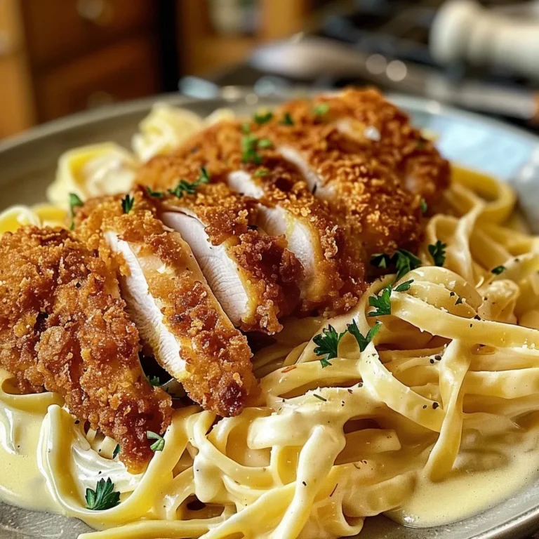 Poulet croustillant avec pâtes crémeuses : une recette savoureuse