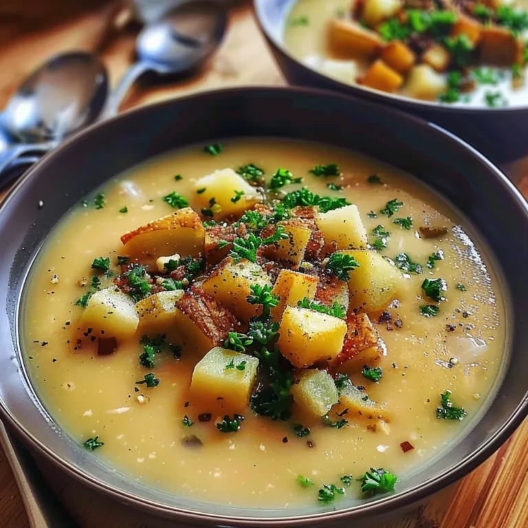 Soupe de pommes de terre, de poireaux et de panais réconfortante