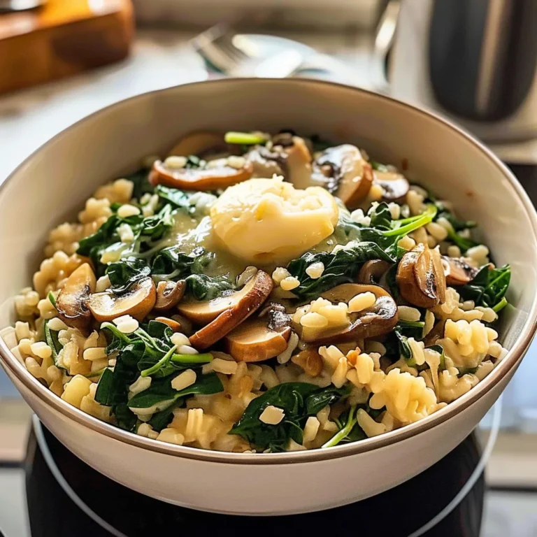 Risotto aux Champignons et aux Épinards : Recette Savoureuse