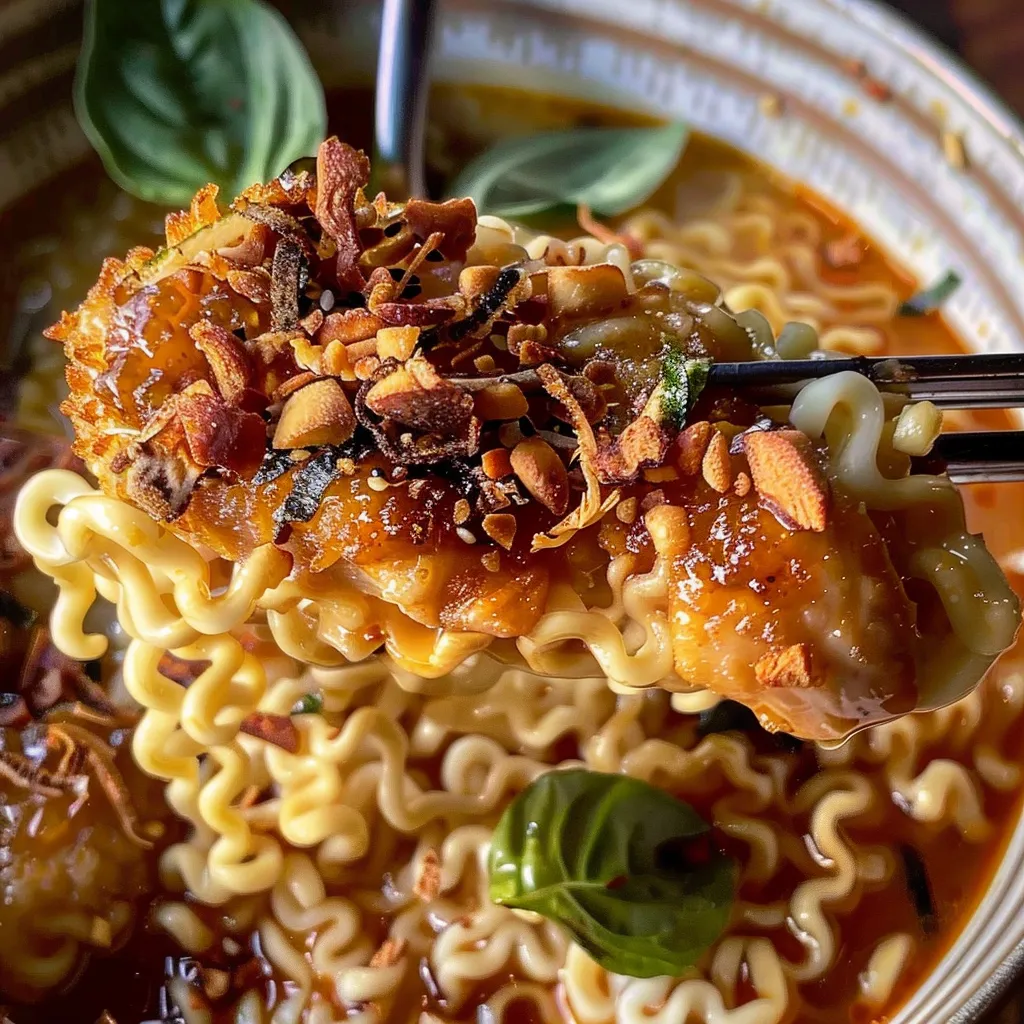 Tips for Ramen Poulet Croustillant et Cacahuètes