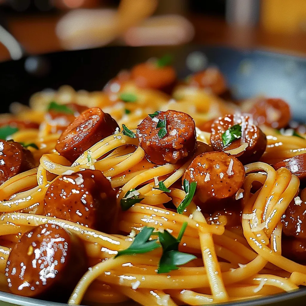 Tips for Sticky Honey Garlic Sausage Pasta Skillet