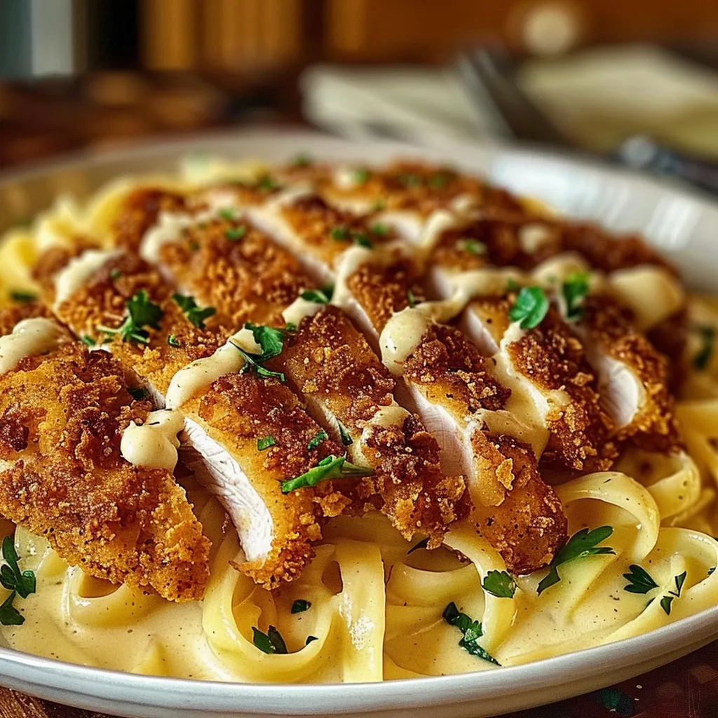 Tips for CRISPY CHICKEN WITH CREAMY PASTA