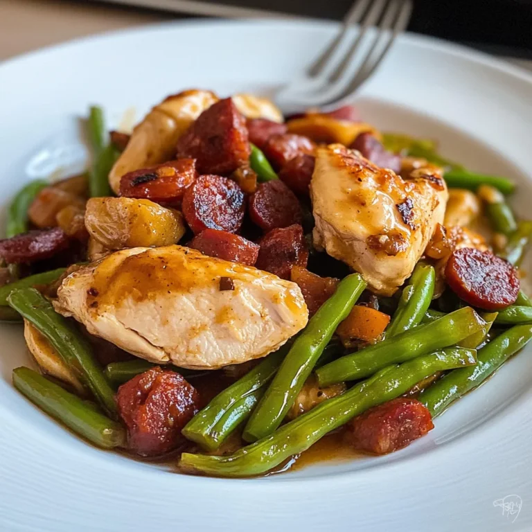 Poulet sauté aux haricots verts et chorizo : Recette savoureuse