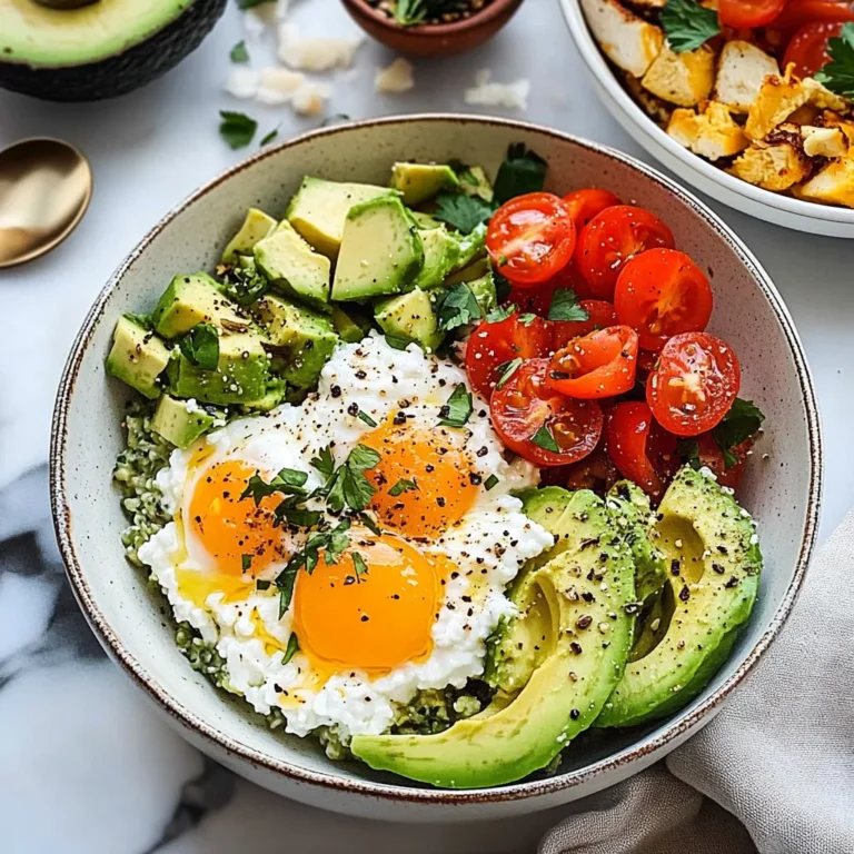 Avocado et Bol de Fromage Cottage pour le Matin
