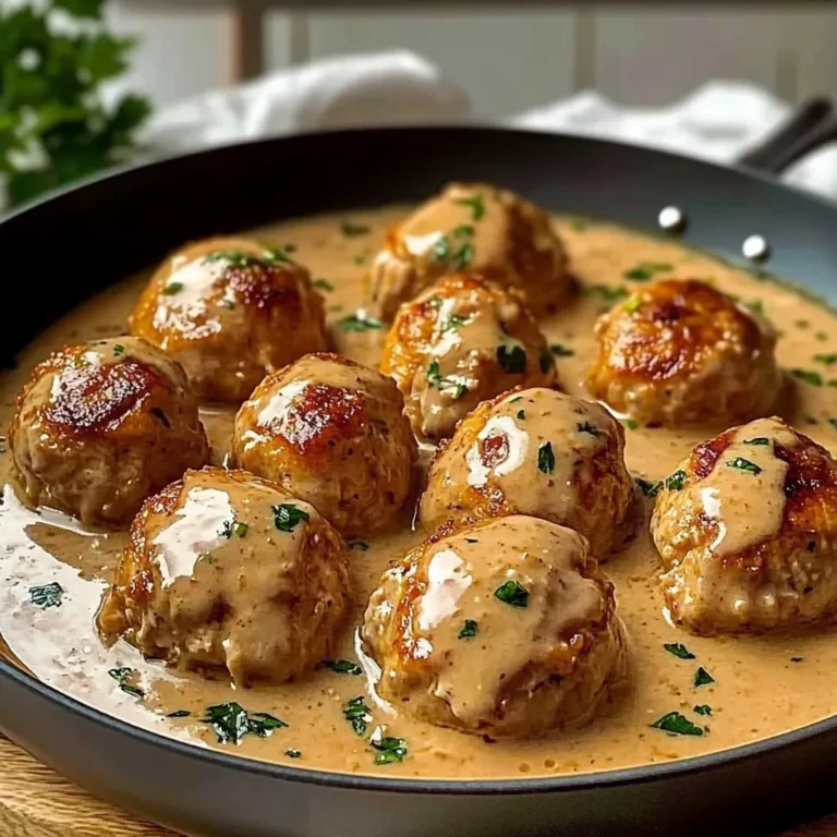Boulettes de Poulet Moelleuses en Sauce Crémeuse au Poivre