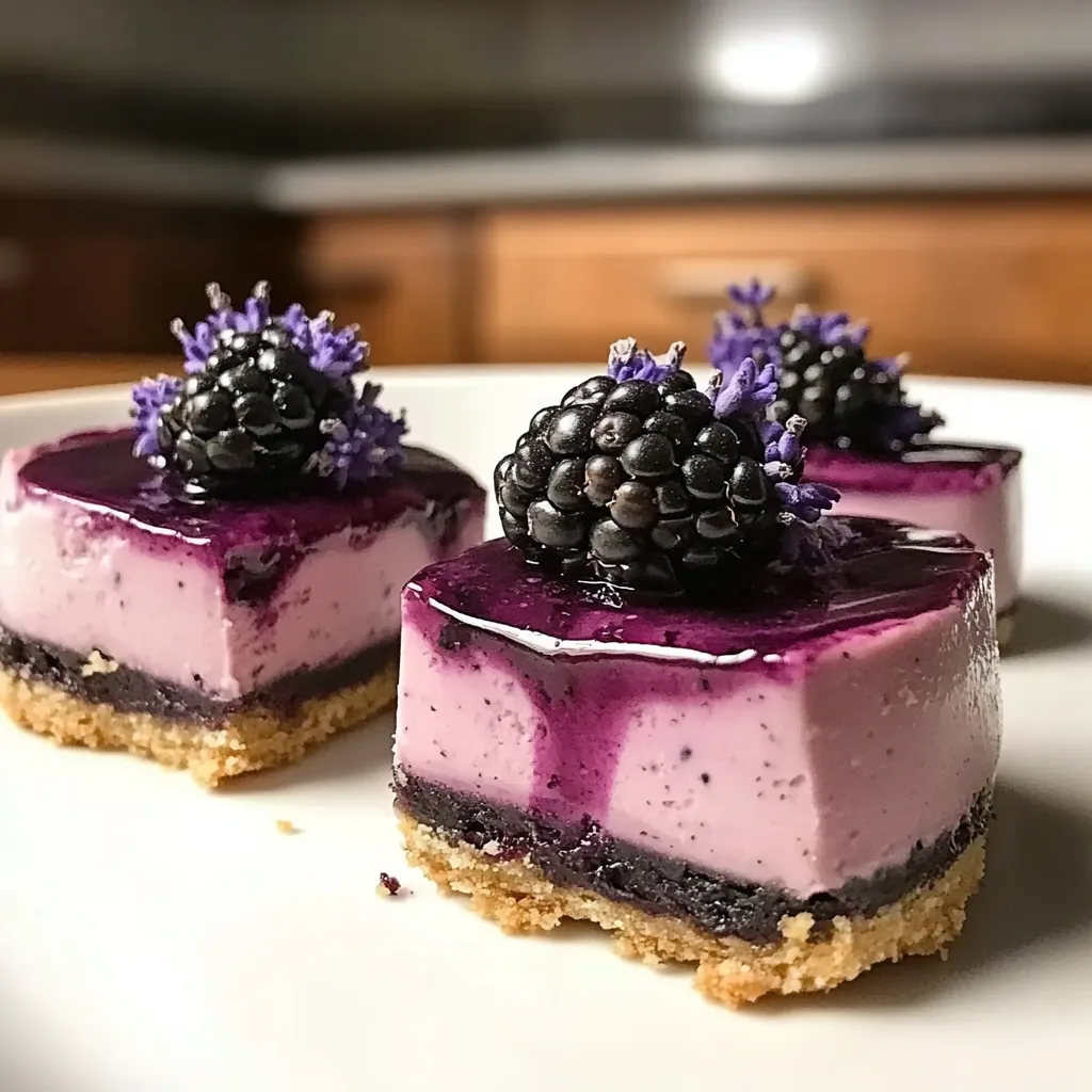 6 Irresistible Mini Blackberry Lavender Cheesecakes to Impress