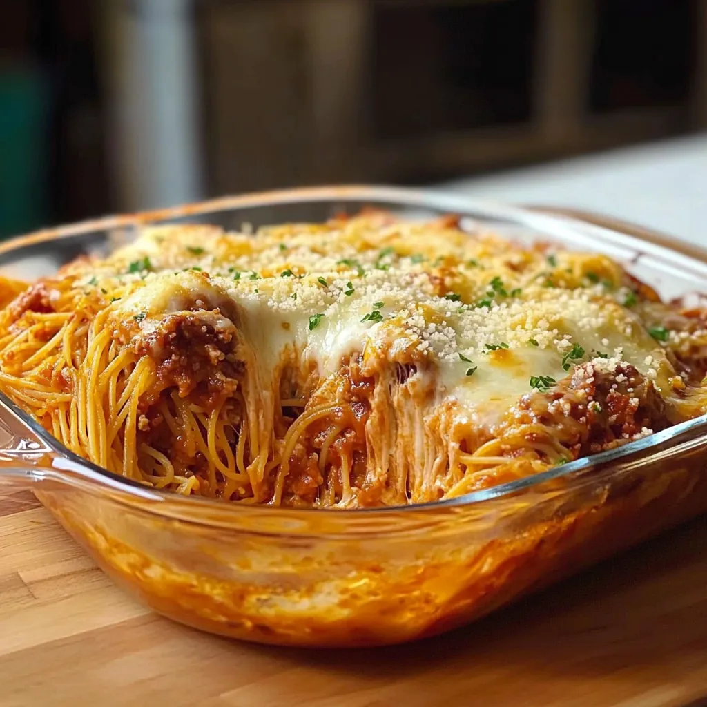 Baked Cream Cheese Spaghetti Casserole
