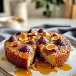 Buttery Upside Down Almond Fig Cake