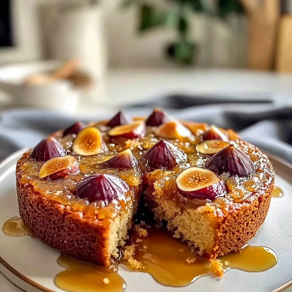 Buttery Upside Down Almond Fig Cake