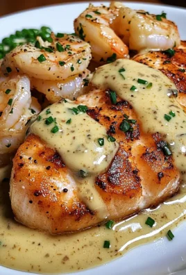 CAJUN SHRIMP AND SALMON WITH GARLIC CREAM SAUCE