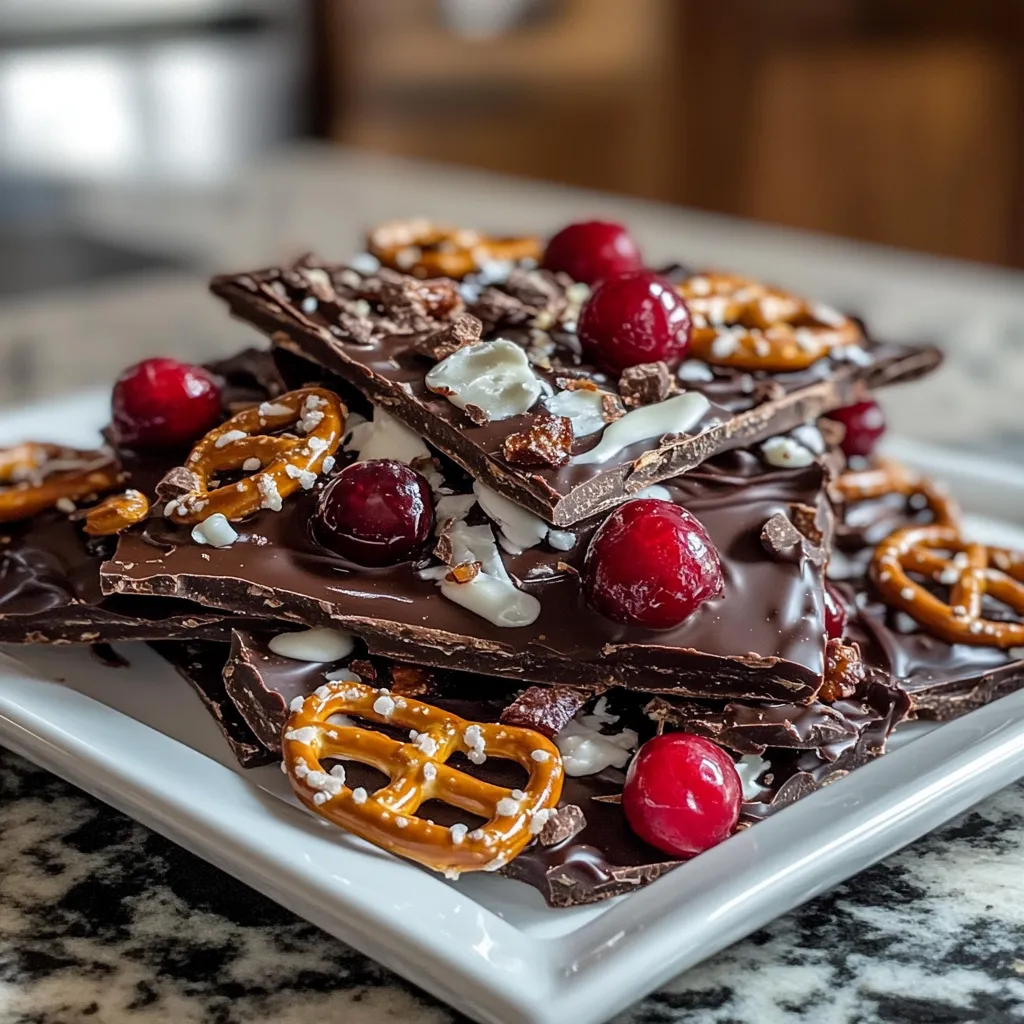 Cherry Chocolate Pretzel Bark