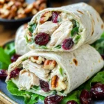 Chicken, Cranberry, Pecan Salad Wraps
