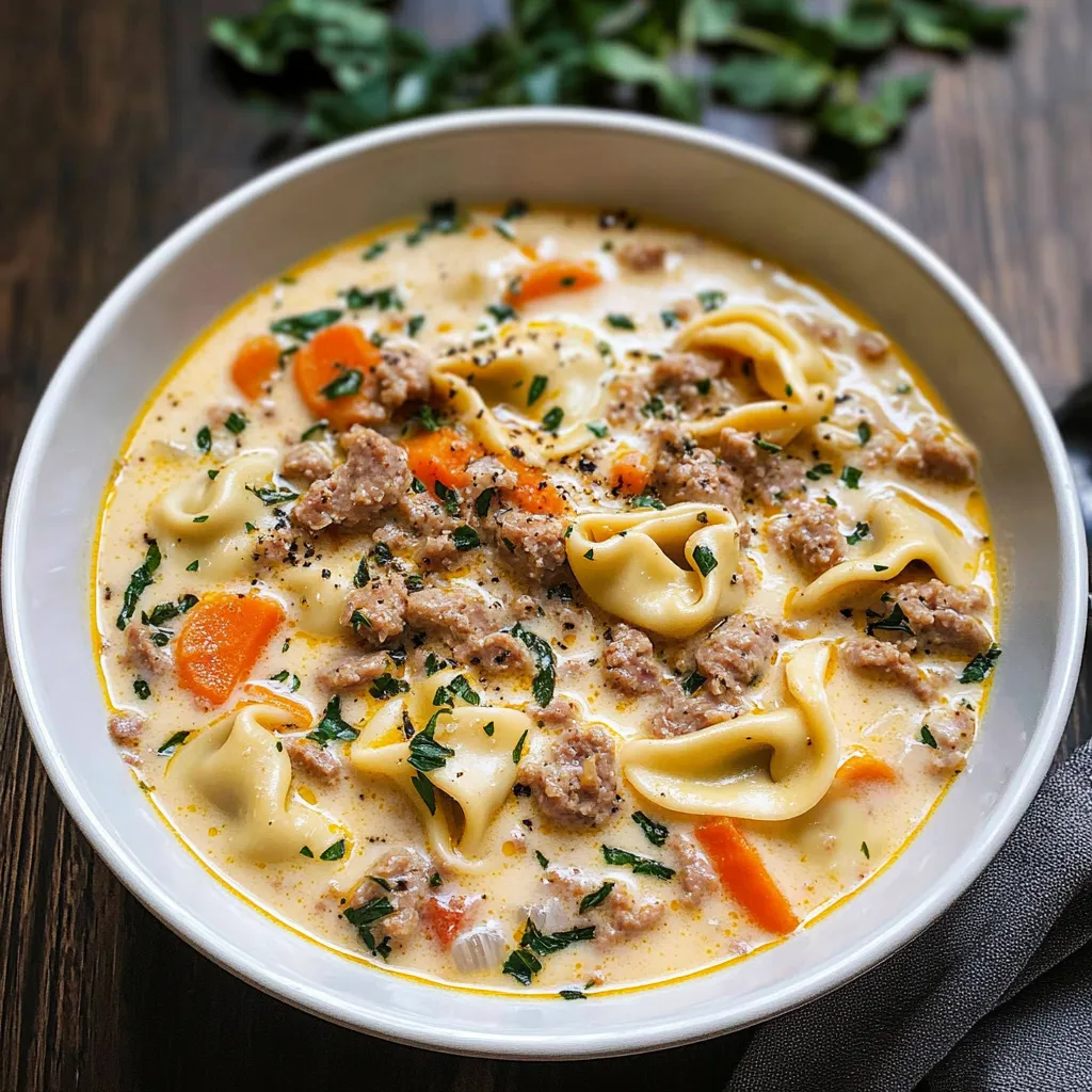 Creamy Sausage Tortellini Soup
