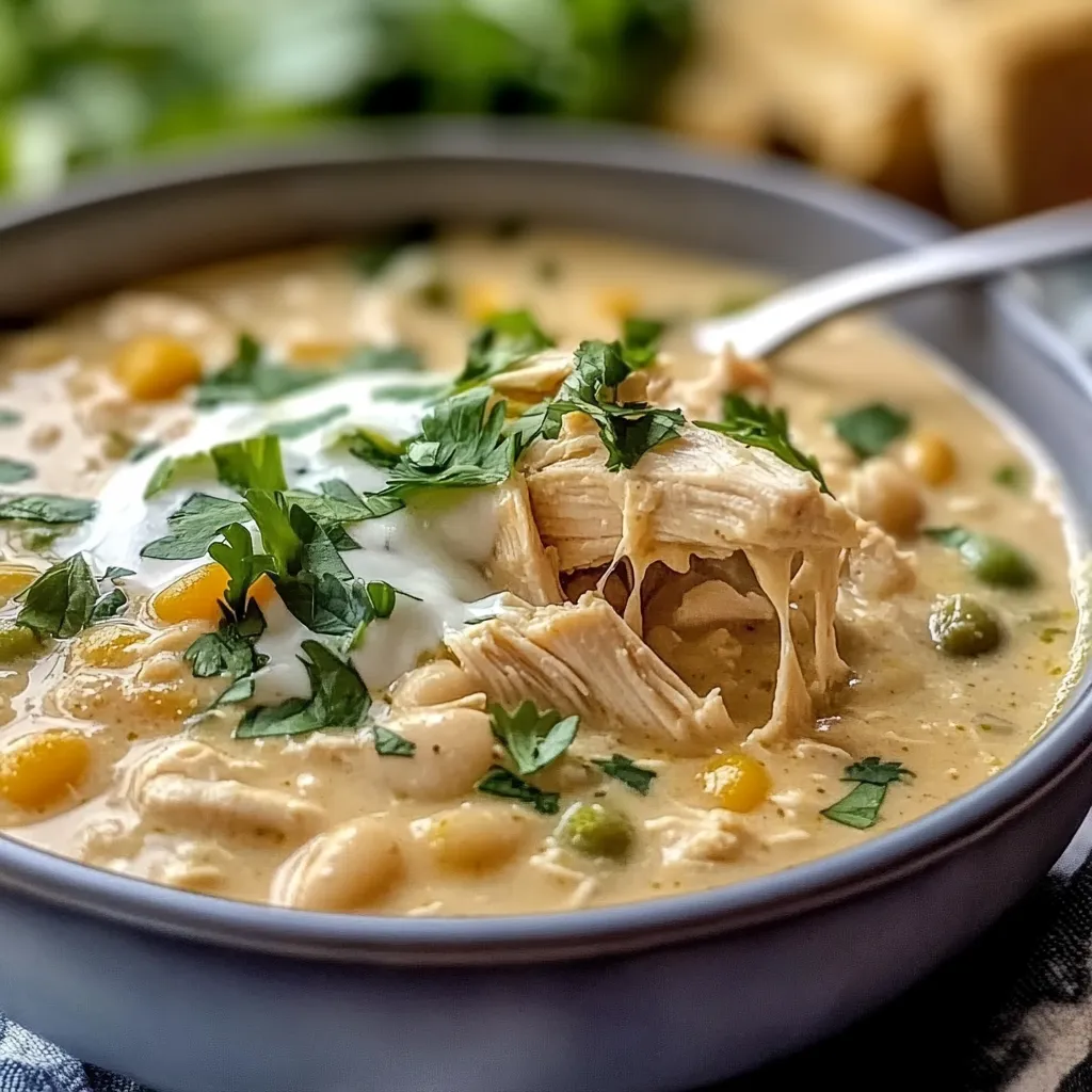 Creamy White Chicken Chili with Cream Cheese Delight