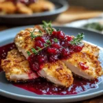 Crusted Turkey Fillets Cranberry Sauce