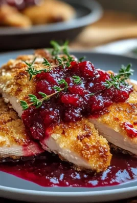 Crusted Turkey Fillets Cranberry Sauce