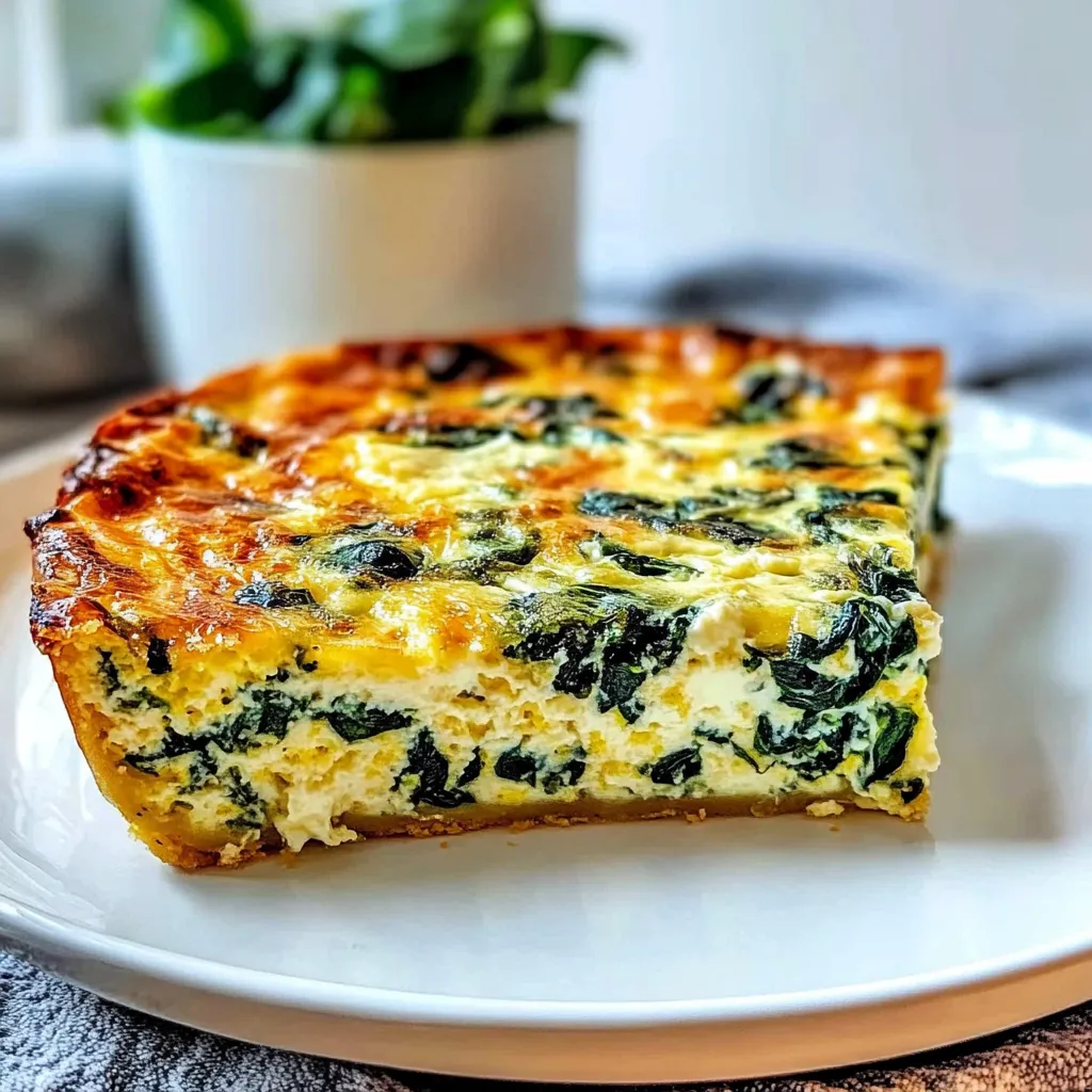 Crustless Quiche with Cottage Cheese and Spinach
