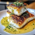 DELICIOUS LEMON GARLIC BUTTER COD WITH CRISPY SKIN