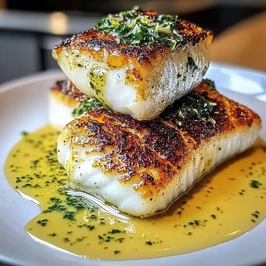 DELICIOUS LEMON GARLIC BUTTER COD WITH CRISPY SKIN
