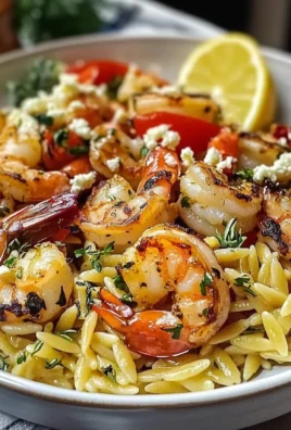 Lemon Feta Orzo Roasted Shrimp