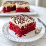 RED VELVET POKE CAKE WITH CREAM CHEESE FROSTING
