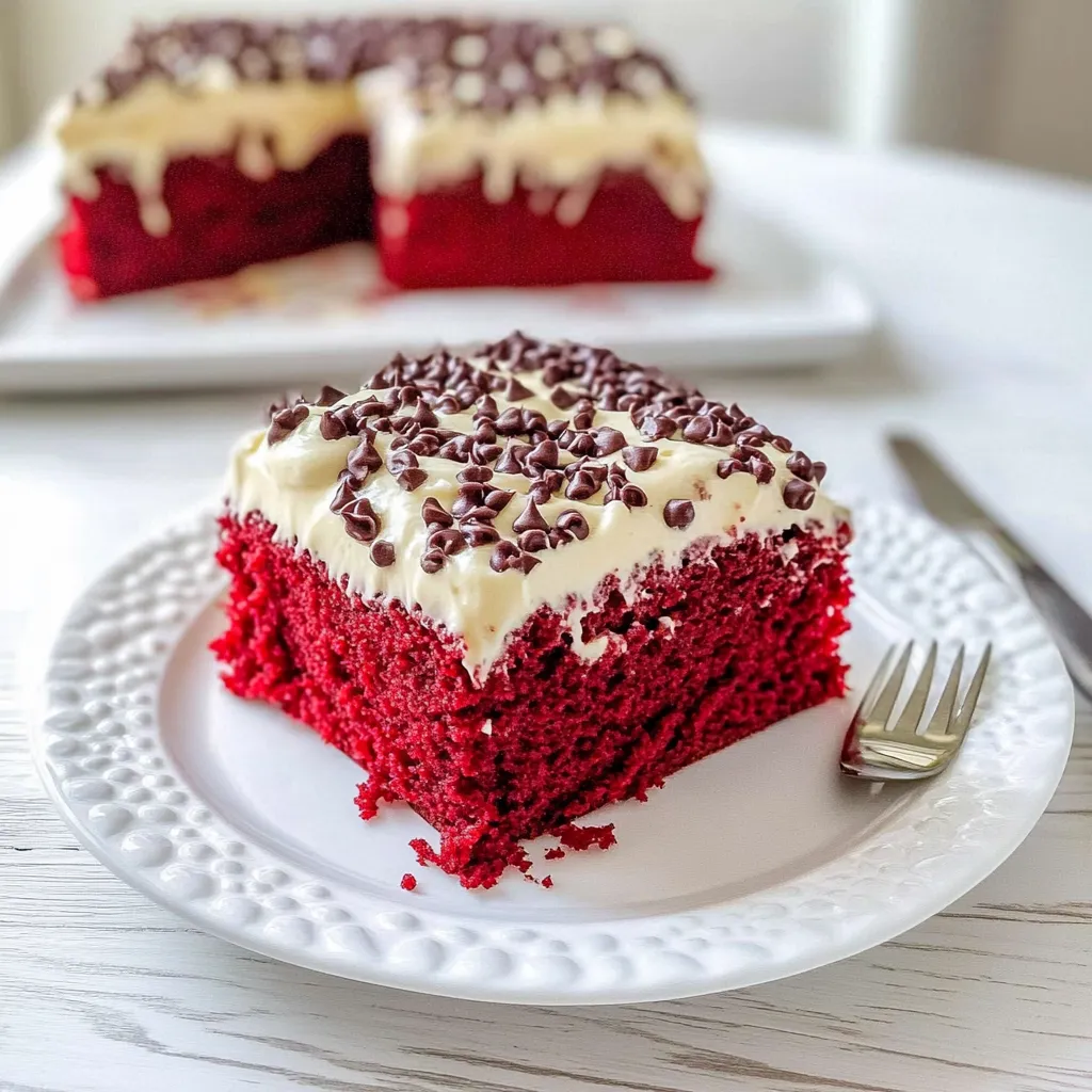 RED VELVET POKE CAKE WITH CREAM CHEESE FROSTING