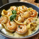 Shrimp Tortellini with Garlic Sauce