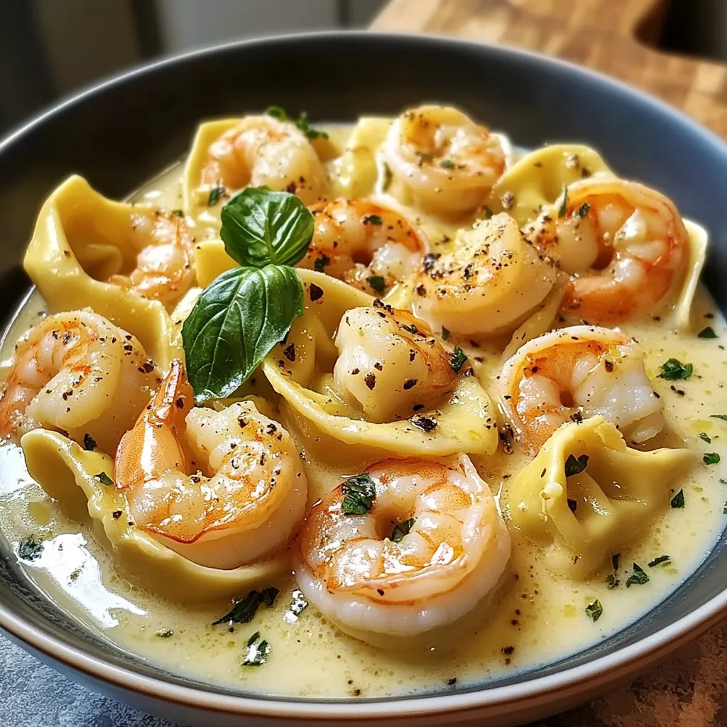 Shrimp Tortellini with Garlic Sauce