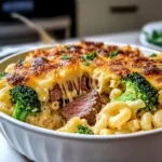 Steak & Cheddar Broccoli Mac Bake