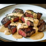 Steak with Bourbon Garlic Cream Sauce : A Flavorful Delight