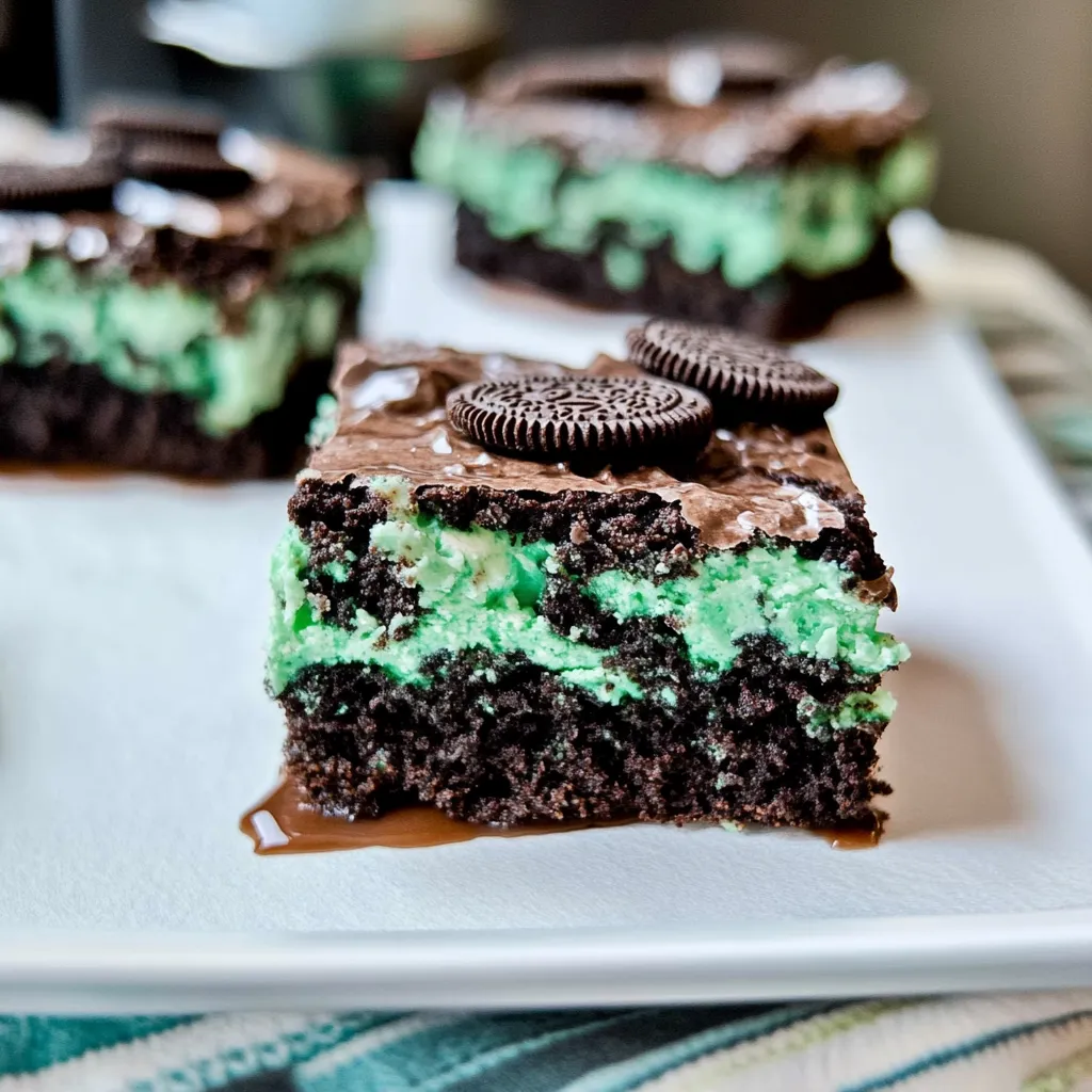TRIPLE LAYER FUDGY MINT OREO BROWNIES