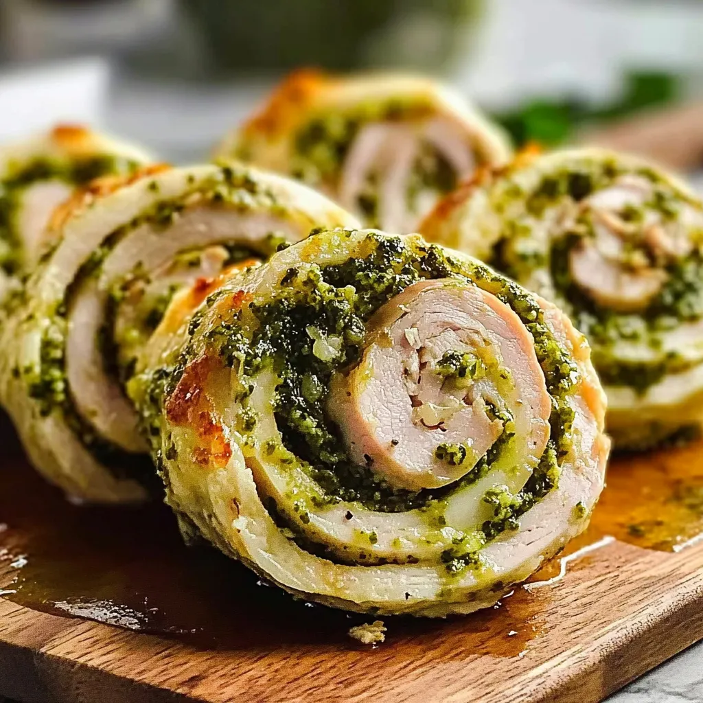 PESTO TURKEY PINWHEELS WITH SMOKED PROVOLONE