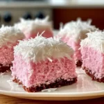 Pink Coconut Snowball Cake Bars