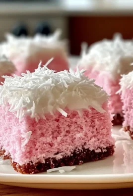 Pink Coconut Snowball Cake Bars