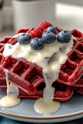 Red Velvet Waffles Recipe with Creamy Glaze for a Sweet Morning