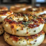 SOURDOUGH SUN DRIED TOMATO BAGELS WITH HERBS AND CHEESE BLISS