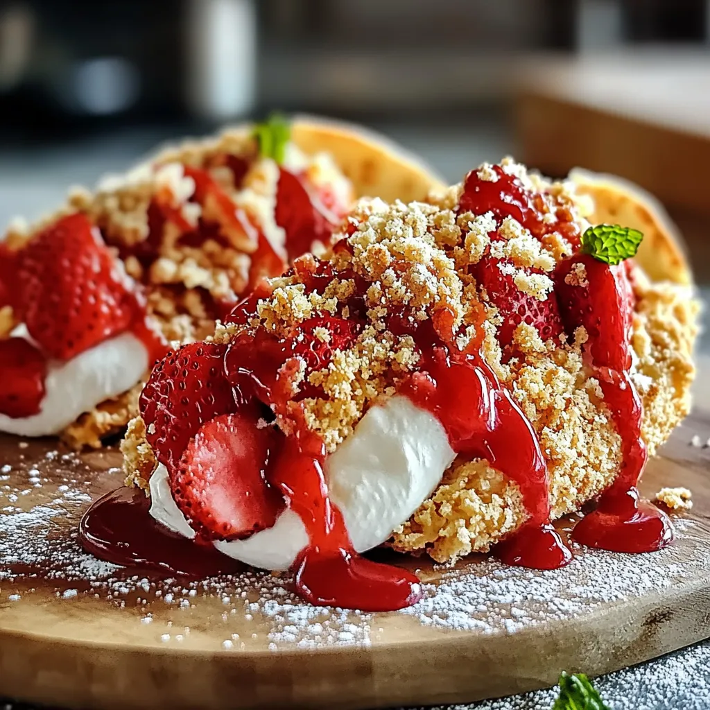 STRAWBERRY CRUNCH CHEESECAKE TACOS