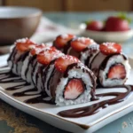 Chocolate-Dipped Strawberry Sushi Rolls : A Sweet Spin on Sushi Night