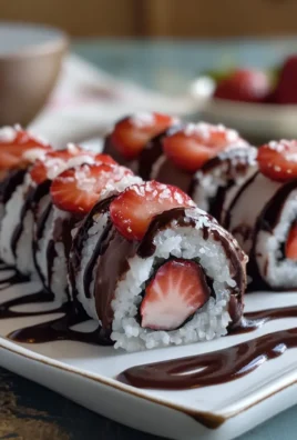 Chocolate-Dipped Strawberry Sushi Rolls : A Sweet Spin on Sushi Night