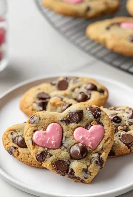 heart shaped chocolate chip cookies