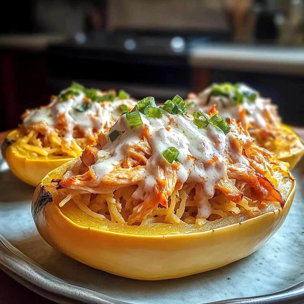 Irresistible Buffalo Chicken Stuffed Spaghetti Squash Recipe