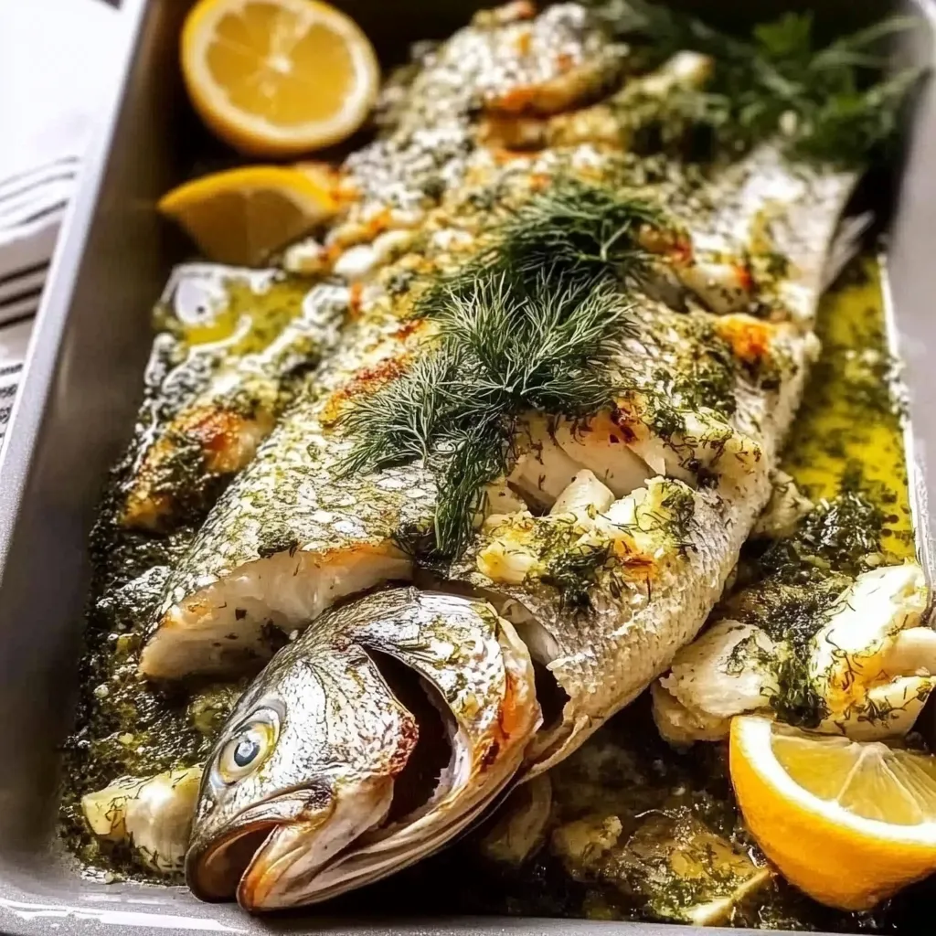Whole Baked Fish with Garlic & Dill Butter: Easy Elegance