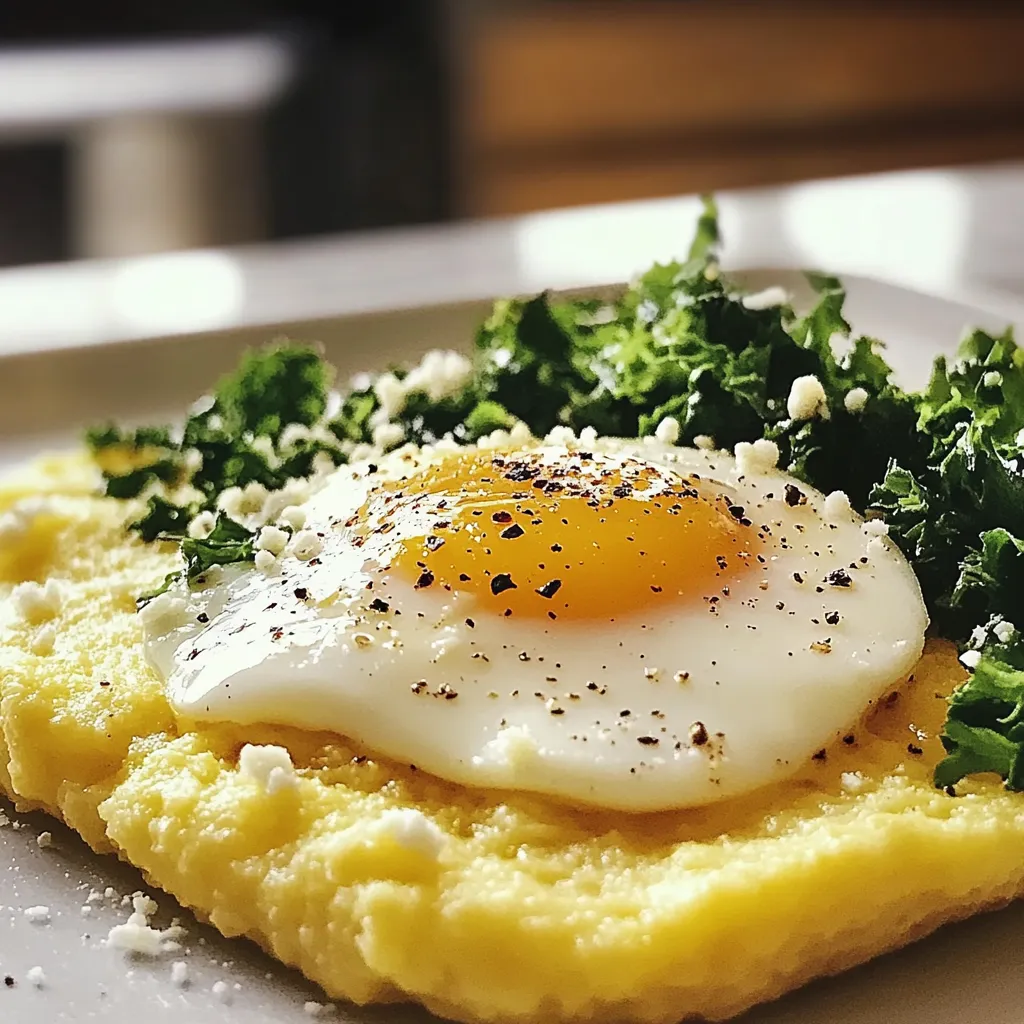 CORN POLENTA WITH BAKED EGGS - A COZY, COMFORTING DINNER TREAT