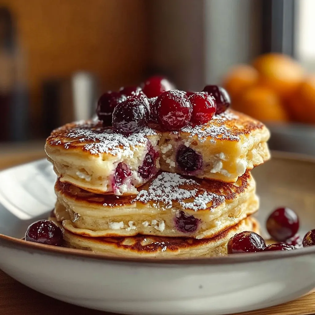 Cranberry Orange Ricotta Pancakes