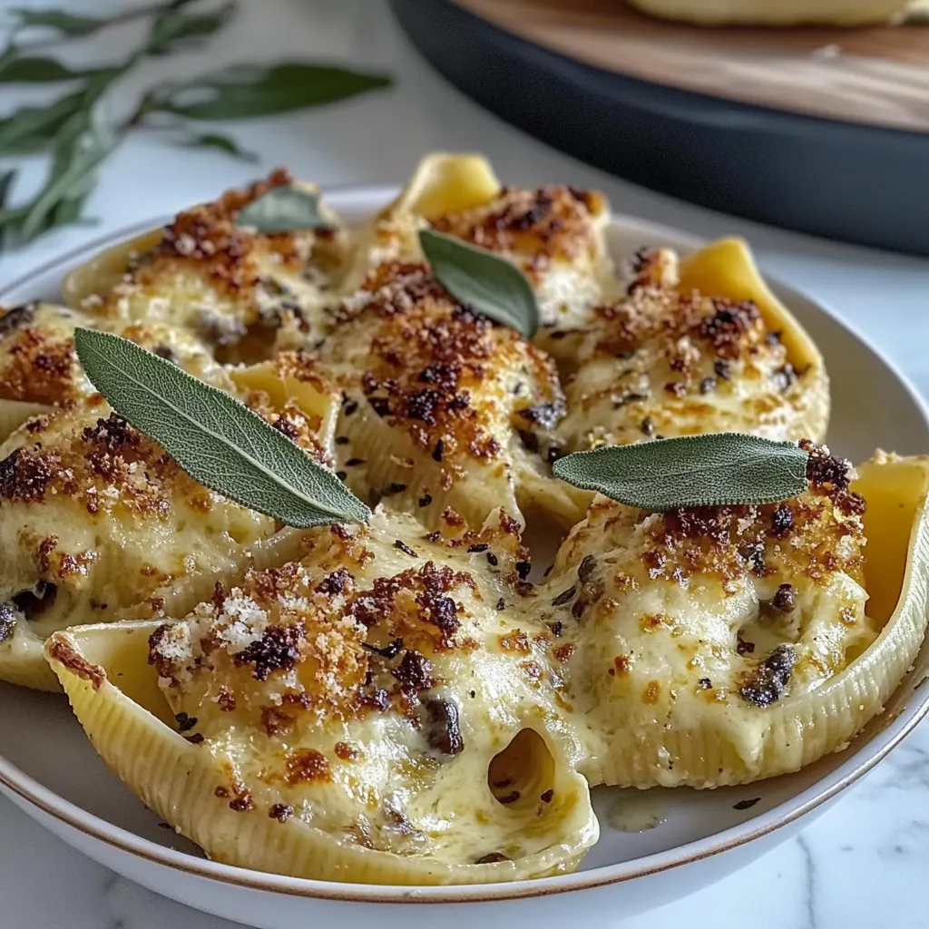 Creamy Pumpkin Gouda Stuffed Shells - Easy Fall Pasta Recipe