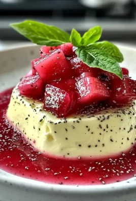 Creamy Rhubarb Compote Over Vanilla Panna Cotta Easy Homemade Dessert Recipe