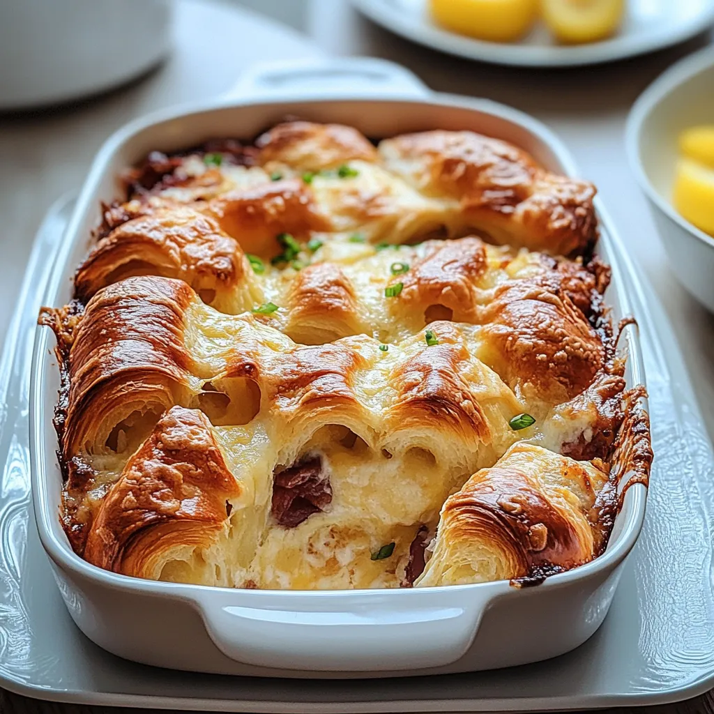 Croissant breakfast casserole