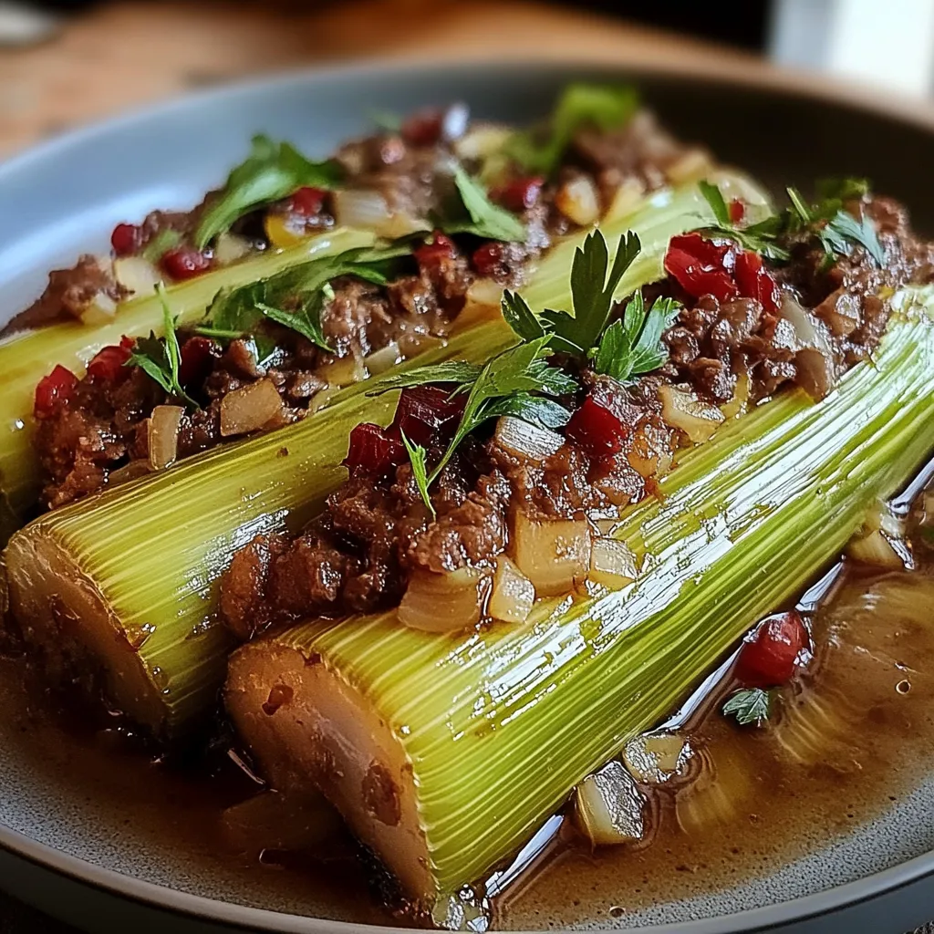 Elegant Stuffed Leeks with Beef